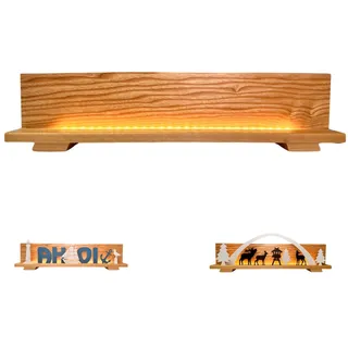 Weigla LED Dekolicht »Dekosockel aus lackiertem Eschenholz, BxHxT: 60x14,4x7 cm« Deko aus dem Erzgebirge für Weihnachten und das ganze Jahr