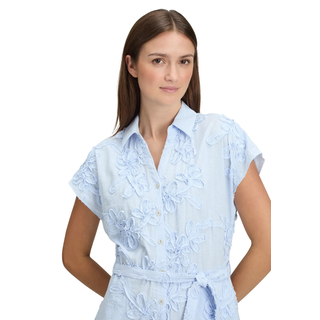 Sommerkleid BETTY & CO "Sommerkleid mit Stickerei", Damen, Gr. 40, EURO, blau (weiß, hellblau), Obermaterial: 76% Baumwolle CO. 24% Polyester PES., Kleider Sommerkleid