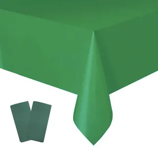 2 Stück Einweg Tischdecke Grün Kunststoff Tischdecken Rechteckig,137*274cm Tischdecke Rolle Wasserdichte Ölbeständig Garten Tischtuch Papiertischdecke für Party,Kindergeburtstag,Hochzeiten,Weihnachten