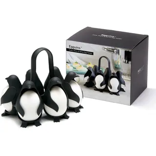 Peleg Design – Egguins-förmiger Eierspender & Eier Aufbewahrung – Eierkocher & Kühlschrank Organizer für 6 Eier – Perfekt für Weich- und Hartgekochte Eier (Egguins)