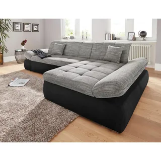DOMO. collection DOMO collection Ecksofa »PB Moric wahlweise mit Bettfunktion + Armteilverstellung, L-Form« im XXL-Format, B/T/H:300/172/80 cm, feine Steppung, schwarz