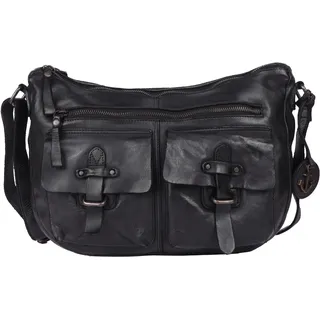 HARBOUR 2nd Handtasche »Emerson« Damen Umhängetasche, Schultertasche mit Nieten und Anker-Anhäner, grau