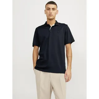 Poloshirt JACK & JONES "JPRCCRODNEY SS POLO SN", Herren, Gr. XXL, blau (night sky), Jersey, Obermaterial: 60% Baumwolle, 40% Polyester, unifarben, Basic, regular fit hüftlang, Rundhals, Shirts Poloshirt