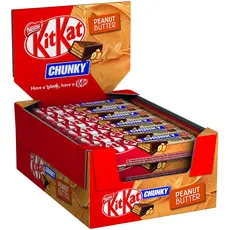 Bild Kitkat Chunky Peanut Butter Schokoriegel, Knusper-Riegel mit Erdnusscreme & knuspriger Waffel, 24er Pack (24 x 42g)
