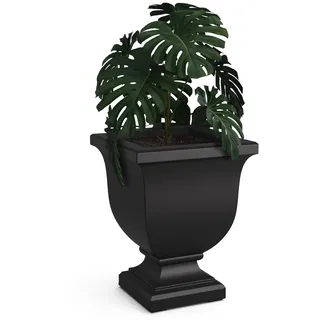 Mayne Inc. Augusta 5893-B Blumentopf, Pflanzkübel, Übertopf, 50,8 cm hoch, 38,1 cm L x 38,1 cm B x 50,8 cm H, mit integriertem Wasserspeicher, Schwarz