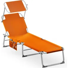 Sonnenliege Ibiza Orange 190x59x29cm Alu Sonnendach