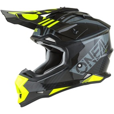 O'NEAL | Motocross-Helm | MX Enduro | ABS-Schale, Lüftungsöffnungen für optimale Belüftung & Kühlung | 2SRS Helmet Rush V.22 | Erwachsene | Grau Neon-Gelb | Größe XS