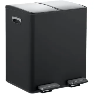 Relaxdays Mülleimer 15 l Schwarz