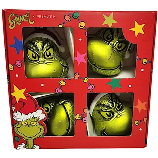 The Grinch Weihnachtskugeln zum Aufhängen an den Weihnachtsbaum, 4 Stück