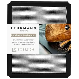 LEHRMANN Lochblech 52,5 x 32,5 cm mit Antihaftbeschichtung Backblech Kuchenblech Baguetteblech Pizzablech Kompartibel/Ersatz für Backofen Neff Bosch