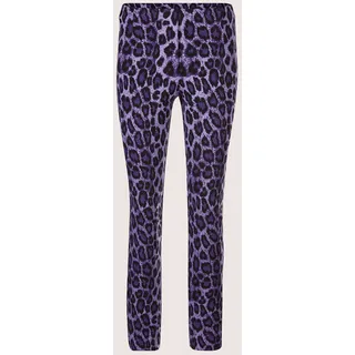 Leggings MADELEINE "Leggings Gerade Jersey-Leggings mit Animal-Print", Damen, Gr. 36, N-Gr, schwarz (lila, schwarz), Obermaterial: 69% Polyester PES. 27% Viskose CV. 2% Elasthan EL. 2% Polyacryl PAN., Modern, Hosen Leggings