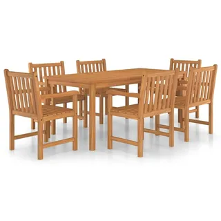 vidaXL 7-teiliges Garten-Ess-Set 180 x 90 cm Massivholz Teak - Braun