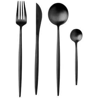 Butlers Besteck-Set (4-tlg.) Stiletto , Schwarz , Metall , Besteck, Besteck-Sets