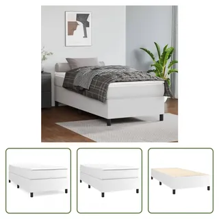The Living Store Bettgestell Weiß 90x200 cm Kunstleder - Weiß