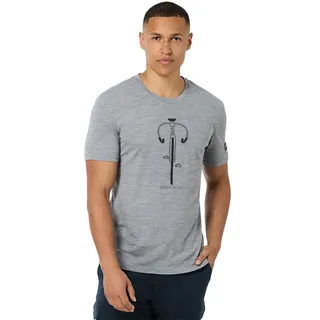 super.natural Vintage Bike Kurzarm-t-shirt - Cashmere Grey Melange / Blueberry / Vintage Khaki Melange - 2XL