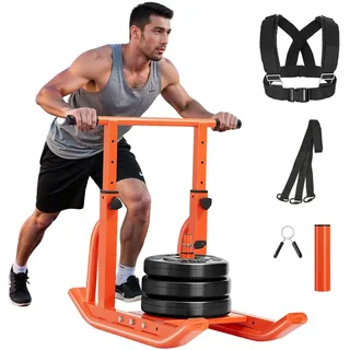 Vevor Gewichtsschlitten Kraftschlitten Krafttrainingsschlitten mit verstellbarem Griff zur Verbesserung der Geschwindigkeit bei sportlichen Übunge, kompatibel mit 25/51 mm Gewichtsscheiben