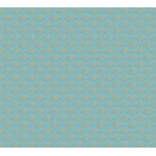 Vliestapete Trendwall 2 Art Deco Glitzertapete Türkis Gold Blau FSC®