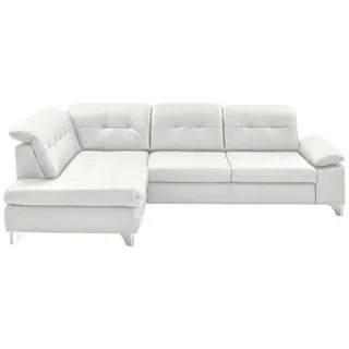 Beldomo Speed Ecksofa , Weiß , Leder , Echtleder , Rindleder , Ottomane links, nicht einzeln stellbar, L-Form , 309x211 cm , Goldenes M , Typenauswahl, Bettkasten erhältlich, Fußauswahl, Lederauswahl, Stoffauswahl, Sitzqualitäten, seitenverkehrt erhältlich, Bettfunktion erhältlich, Hocker erhältlich, Rückenfutter , Wohnzimmer, Sofas & Couches, Wohnlandschaften, Ecksofas