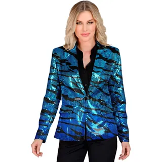 W WIDMANN MILANO Party Fashion - Pailletten Blazer Damen, funkelndes Jackett, für Karneval, Festival, Mottoparty