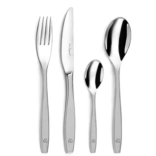 LOU LAGUIOLE - 24-teiliges Tafelbesteck für 6 Personen – Figur – Edelstahl 18/0, Satin-Finish