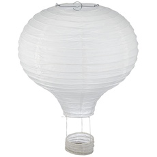 Bild Papierlampion Heißluftballon, 30cm ø40cm, m. Metallgestell, weiß