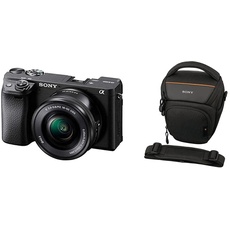 Sony Alpha 6400 | APS-C Spiegellose Kamera mit 16-50mm f/3.5-5.6 Power-Zoom-Objektiv (Schneller 0,02s Autofokus, neigbares Display für Vlogging) + Tasche LCS-AMB
