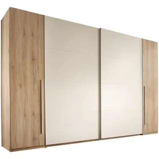 SchlafKONTOR Schwebetürenschrank Match 315 x 225 x 61 cm Beige/Weiß