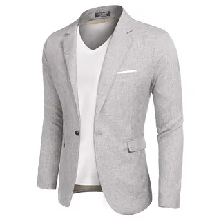 Coofandy Herren-Blazer, lässige Sportmäntel, schmale Passform, EIN Knopf, Anzugjacke, leichtes Sportjacket