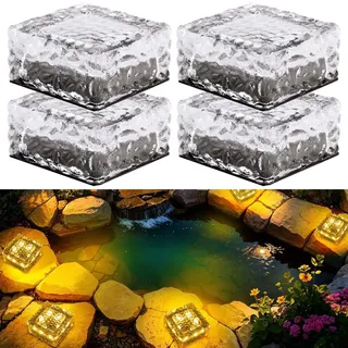 zeilabang kakadi Außenleuchte Glas 4er Set Solar weiß