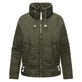 Steppjacke NAVAHOO "Steppjacke Luftzauber 14", Damen, Gr. XS, grün (schwarz olive), Obermaterial: 100% Polyester Pol. recyc..  Obermaterial: Futter: 100% Polyester PES. 100% Polyester Pol. recyc.., oversize hüftlang, hoch geschlossener Ausschnitt, Ärmel ohne Ärmelschlitz normaler Saum, Jacken Steppjacke, Gesteppte Damen Übergangsjacke