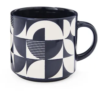 Cooksmart Stapelbare Kaffeetasse in Großbritannien | Keramik-Kaffeetassen für Zuhause oder die Arbeit | große Tassen für heiße Getränke | Tee- und Kaffeetassen – Bauhaus Geo