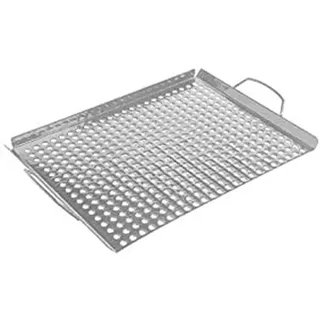 Cook’in Garden – Edelstahl-Grillplatte 39 × 28 cm, wiederverwendbar, schnelle und gleichmäßige Garung, ideal für Grill und Plancha, langlebiges Accessoire