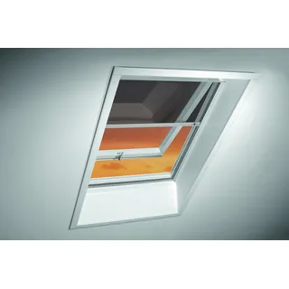 Original Roto Insektenschutzrollo ZRI - Einbau am Blendrahmen - Führungsschiene Silber - Insektenschutzrollladen für Baureihe Designo R8, i8 und Classic 84 - Größe 054/098 | 05/09 - Stofffarbe Schwarz