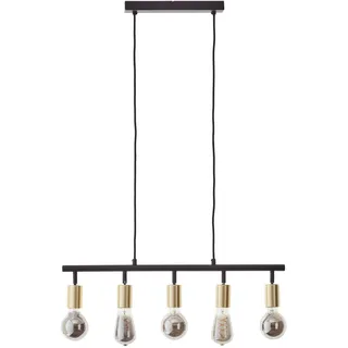 Brilliant Tiffany 1-flg. 90 cm schwarz matt, Metall/Bambus