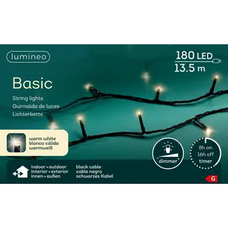 Lumineo LED-Lichterkette 1350 cm warmweiß Schwarz