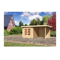 Karibu Holz-Gartenhaus Kumla 2 Natur Pultdach Unbehandelt 244 cm x 204 cm