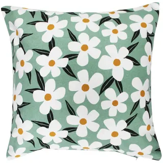 Douceur d ́intérieur Kissenhülle Darcy 40/40 cm , Grün , Naturmaterialen , 40x40 cm , Heimtextilien, Bettwäsche & Leintücher, Bettwäsche