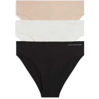 Brasilslip "3P BRAZILIAN", Damen, Gr. L (40), 3 Stk., bunt (ivory, misty blush, schwarz), Jersey, Obermaterial: 83% Baumwolle, 17% Elasthan, TOMMY HILFIGER UNDERWEAR, körpernah, Unterhosen Brasilslip, mit Logodruck, Topseller