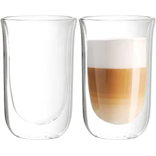 Youngever 2er Pack Große 450ML Glaskaffeetassen, Doppelwandige Thermoisolierte Kaffeetassen, Glaskaffeetassen