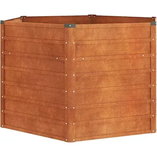 vidaXL Hochbeet Rostig 129 x 129 x 77 cm Braun