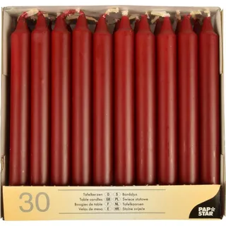 Papstar Tafelkerzen 20 cm bordeaux 30 St.