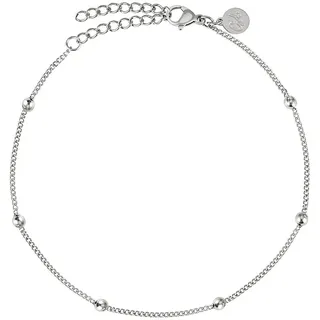 Gd. GOOD.designs EST. 2015 Fußkettchen für Damen Silber - Wasserfest - Fußkette mit kleinen Perlen Dots - Frauen Edelstahl Fußschmuck