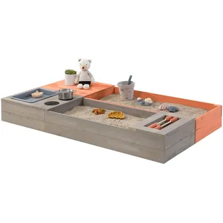 Muddy Buddy Holzsandkasten Flexy Style mit Holzschutz grau/orange