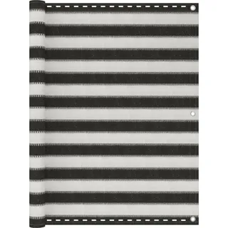 The Living Store Balkon-Sichtschutz HDPE 120x500 cm Anthrazit und Weiß - Grau