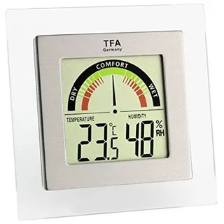 TFA Thermo-Hygrometer, Thermometer + Hygrometer, Silber
