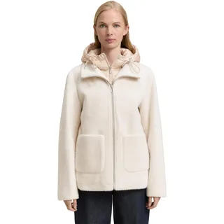 TOM TAILOR Damen 1047523 Hybrid Jacke mit Stepp-Einsatz, 38248-Structure Beige Melange, XXL
