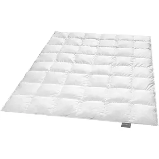 Traumnacht Exklusiv medium Daunendecke mit neuen weißen Daunen (90%) und Federn (10%), DIN EN 12934, 135 x 200 cm, Down Pass und Öko-Tex zertifiziert, produziert nach deutschem Qualitätsstandard