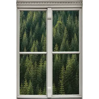 Queence Wandsticker »Bäume« Wandsticker, Wandbild, selbstklebend, 3D, Fenster, grün