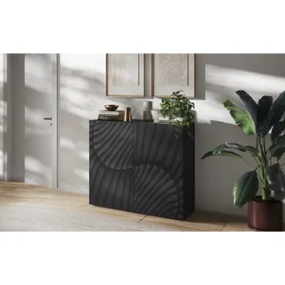 OTTO home Highboard 121 x 123 x 42 cm Schwarz / Grau