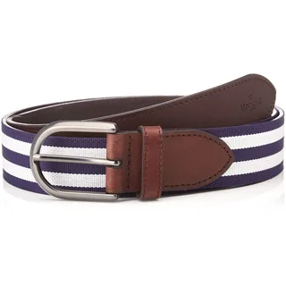 HACKETT LONDON Herren GROS Grain Belt Gürtel, Blue (Navy/White), 26